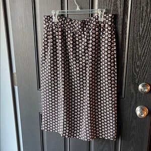 J. Crew Black and White Patterned Midi Skirt